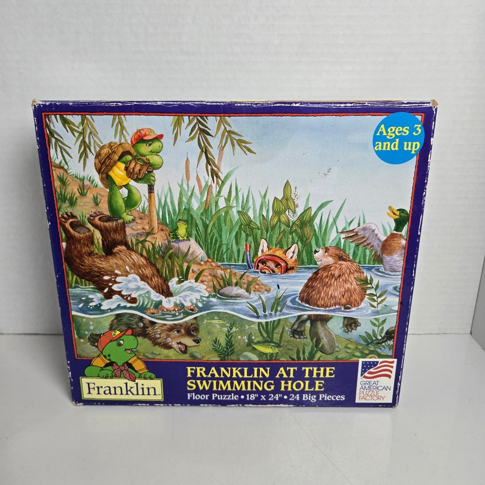 Franklin at the Swimming Hole - 24 Piece Floor Puzzle - 18" x 24" - Complete
